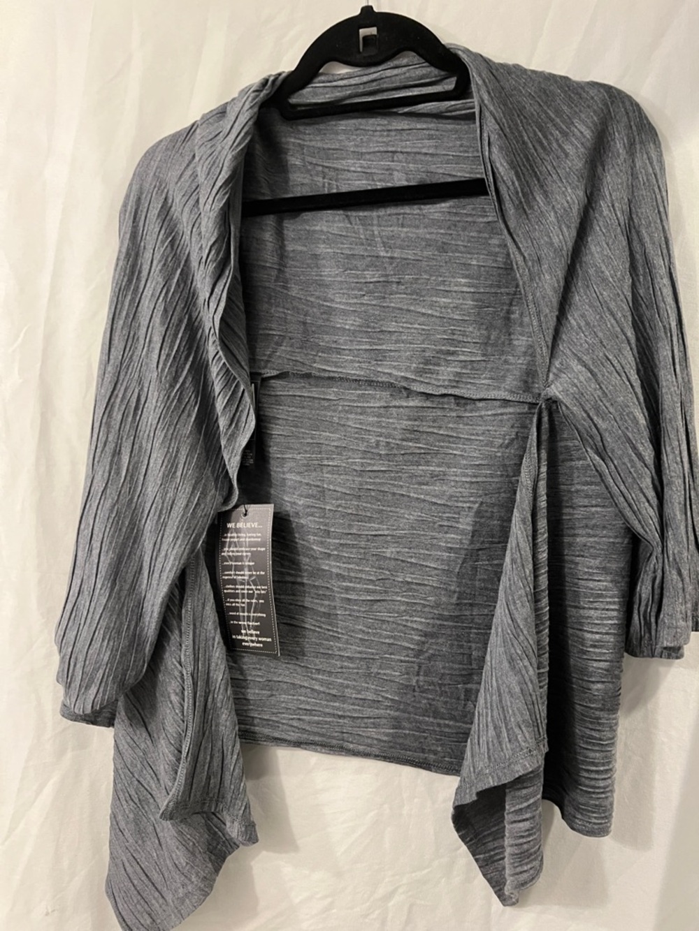 MarlaWynne Gray Draped Open-Front shrug One Size NWT